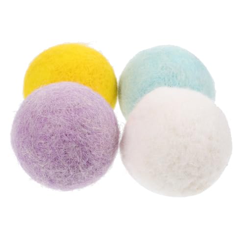 DECORNIJIA Hundeballspielzeug für Hunde Interaktives Kauspielzeug Filz 4 Stück Geeignet für Kleine und Mittelgroße Hunde für Gesundes Zähneputzen und Spielspaß für Zuhause und Unterwegs von DECORNIJIA