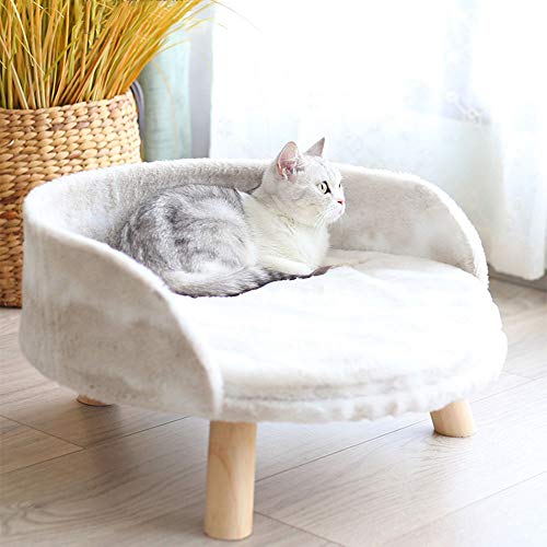 DEDEMCO Erhöhtes Haustierbett, weiche Sofaliege mit Plüschmatte, bequemem Kissen und stabilen Holzbeinen für Katzen und Hunde, 30 x 30 cm DEDEMCO Erhöhtes Haustierbett, weiche Sofaliege mit Plüschmatte, bequemem Kissen und stabilen Holzbeinen für Katzen und Hunde, 30 x 30 cm von DEDEMCO