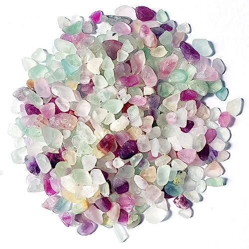 DEEDOCHY Dekorative Steine für Pflanzgefäße, 0,2 kg Fluorit-Aquarium-Kies, Kristallsplitter, zerkleinerter Quarz zum Basteln, Vasenfüller, Sukkulenten, Aquarienkies (Fluorit) von DEEDOCHY