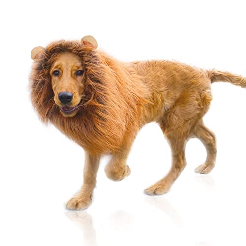 Löwenmähne Perücke für Hundekostüm mit Ohren, verstellbar, für Cosplay, Urlaub, Fotoshootings, Party, ausgefallener Löwenhut, Party, Aktivität, Hellbraun Löwenmähne Perücke für Hundekostüm mit Ohren, verstellbar, für Cosplay, Urlaub, Fotoshootings, Party, ausgefallener Löwenhut, Party, Aktivität, Hellbraun von DEEDPF