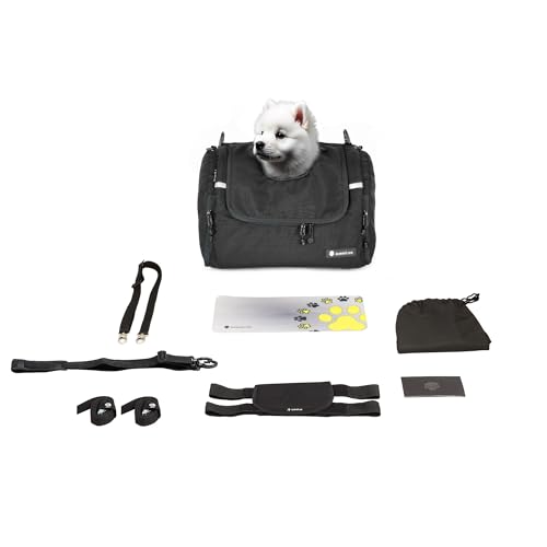 DEEMEED PETBAG Motorrad Tasche für Hunde und Katzen (2-36 kg), wasserdicht, tragbar, dreifach belüftet, Gepäckablage oder Sitz, aus Cordura (XS (2-5 kg)) von DEEMEED