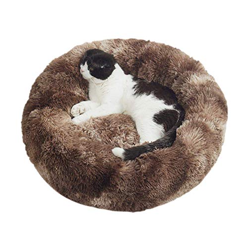 Atmungsaktiv Waschbar Hundebett Flauschiges Katzenkissen Warm Haustier Schlaftplatz Donut Höhlenbett Flauschiges Hundematratze für kleine, Mittelgroße und Große Hunde Katzen von DEEN