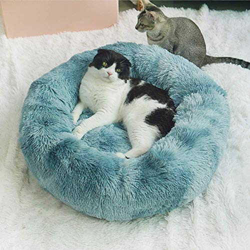 Atmungsaktiv Waschbar Hundebett Flauschiges Katzenkissen Warm Haustier Schlaftplatz Donut Höhlenbett Flauschiges Hundematratze für kleine, Mittelgroße und Große Hunde Katzen von DEEN
