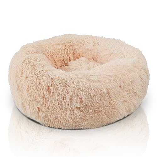 DEFACTO Hundebett, Hundekissen in Leinenoptik, Hundekorb, erhöhte Ränder, rutschfeste Unterseite Dia (Beige, Gr.L - 70cm x 70cm) von DEFACTO