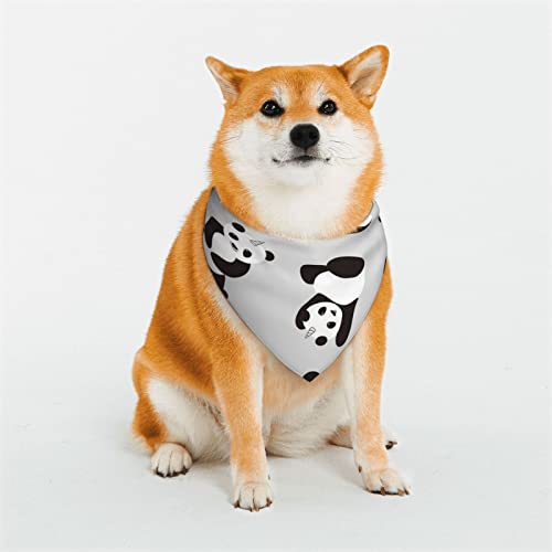 Grüner Hintergrund Panda Hund Bandana Haustier Halstuch, weich, wendbar, Dreieckstuch, Lätzchen, waschbar, verstellbar, Sommertuch für kleine bis große Hunde von DEHIWI