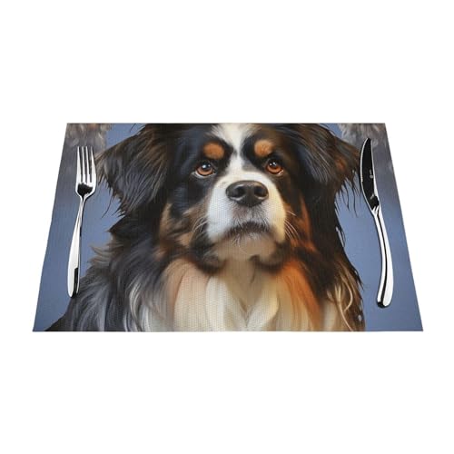 Hunde-Tischsets Set mit 1 Stück, hitzebeständige, rutschfeste Tischsets für Esstisch, waschbar, langlebig, PVC-Vinyl, gewebte Tischmatten Hunde-Tischsets Set mit 1 Stück, hitzebeständige, rutschfeste Tischsets für Esstisch, waschbar, langlebig, PVC-Vinyl, gewebte Tischmatten von DEHIWI