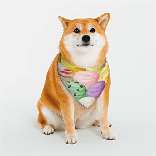 Hundehalstuch, Eiscreme, weich, wendbar, dreieckig, waschbar, verstellbar, Sommertuch für kleine bis große Hunde Hundehalstuch, Eiscreme, weich, wendbar, dreieckig, waschbar, verstellbar, Sommertuch für kleine bis große Hunde von DEHIWI