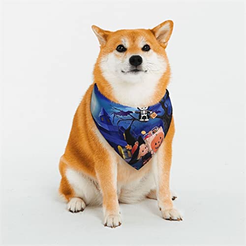 Hundehalstuch, Halloween-Geist-Kürbis-Motiv, weich, wendbar, dreieckig, waschbar, verstellbar, Sommertuch für kleine bis große Hunde Hundehalstuch, Halloween-Geist-Kürbis-Motiv, weich, wendbar, dreieckig, waschbar, verstellbar, Sommertuch für kleine bis große Hunde von DEHIWI