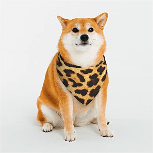 Hundehalstuch, Leopardenmuster, weich, wendbar, dreieckig, waschbar, verstellbar, Sommertuch für kleine bis große Hunde Hundehalstuch, Leopardenmuster, weich, wendbar, dreieckig, waschbar, verstellbar, Sommertuch für kleine bis große Hunde von DEHIWI