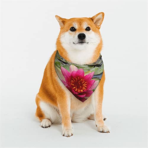 Hundehalstuch, Motiv: Lotusblume, weich, wendbar, dreieckig, waschbar, verstellbar, Sommertuch für kleine bis große Hunde von DEHIWI