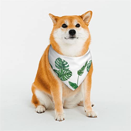 Hundehalstuch, Motiv: grüne Pflanzen, frische Blätter, weich, wendbar, dreieckig, waschbar, verstellbar, Sommertuch für kleine bis große Hunde von DEHIWI