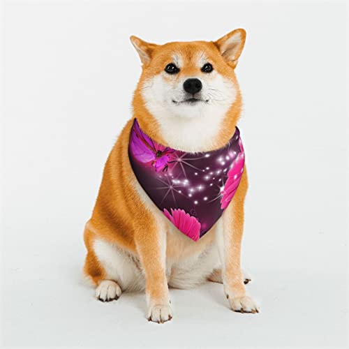 Hundehalstuch, weich, wendbar, dreieckig, waschbar, verstellbar, für kleine bis große Hunde, Rosa / Violett / Violett von DEHIWI