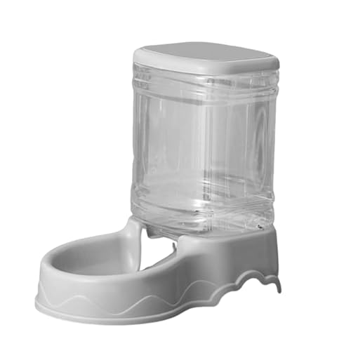 3,8 l Futterspender für Haustiere, Wasserbrunnen und Trinknapf, automatischer Futterspender für Katzen und Hunde, grauer Futterspender von DEJIN