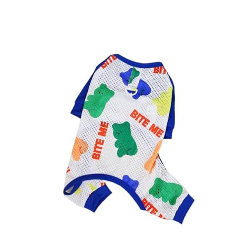 Atmungsaktiver Welpen-Netz-Overall gegen Mücken, coole Hundekleidung, Sommer, vierbeinig, Weiß, Größe XL von DEJIN