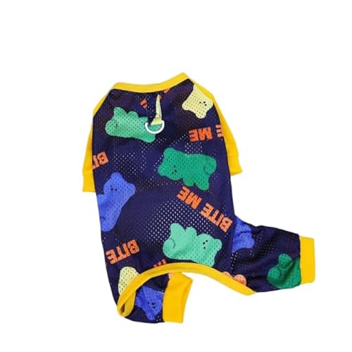 Atmungsaktiver Welpen-Netz-Overall gegen Mücken, coole Hundekleidung, Sommer, vierbeinig, gelb, Größe XL von DEJIN