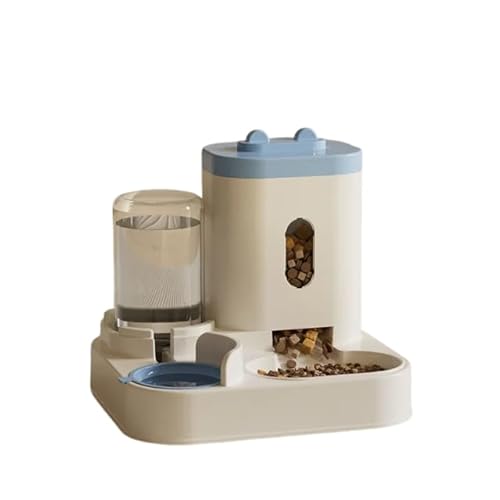 Automatischer Futternapf für Hunde und Katzen, mit Wasserbrunnen, großes Fassungsvermögen, Aufbewahrungsbehälter für Tierfutter, Welpen, Haustierzubehör, Blau, 2 l von DEJIN
