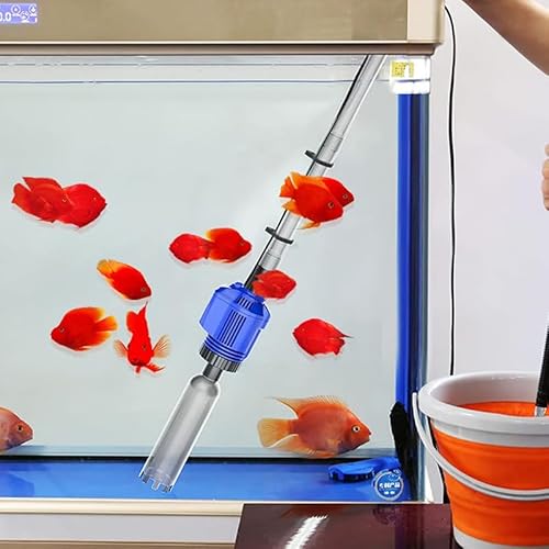 DEJIN Elektrischer Sauger Aquarium Wasserwechsler Filterreiniger, Vakuum Fisch Tank Staubsauger Werkzeuge, Schnellwasserwechsler für Aquarium Wasserwechsler Aquarium Kiesreiniger (16W) von DEJIN