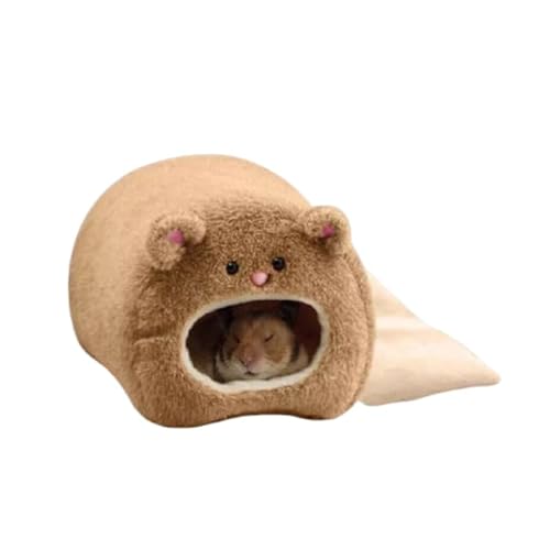 DEJIN Hamsterkäfig, warmes Bett, Haustier-Hängematte, Schwein, Eichhörnchen, Winterhaus, Samt, Nest, schlafen, kleine Haustierartikel, Braun, Größe S DEJIN Hamsterkäfig, warmes Bett, Haustier-Hängematte, Schwein, Eichhörnchen, Winterhaus, Samt, Nest, schlafen, kleine Haustierartikel, Braun, Größe S von DEJIN