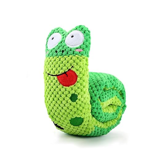 DEJIN Interaktives Spielzeug für Hunde, Puzzle, Plüsch-Sound, quietschend, Welpenspielzeug für widerstandsfähige, faltbare Schnecke, Haustierbedarf, Grün 1 von DEJIN