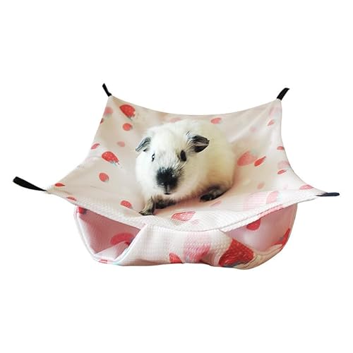 DEJIN Kühlende Hängematte für den Sommer, Rattanmatte für Kleintiere, Zuckergleiter, Frettchen, Haustierbedarf, Rosa, L 34 x 34 cm von DEJIN