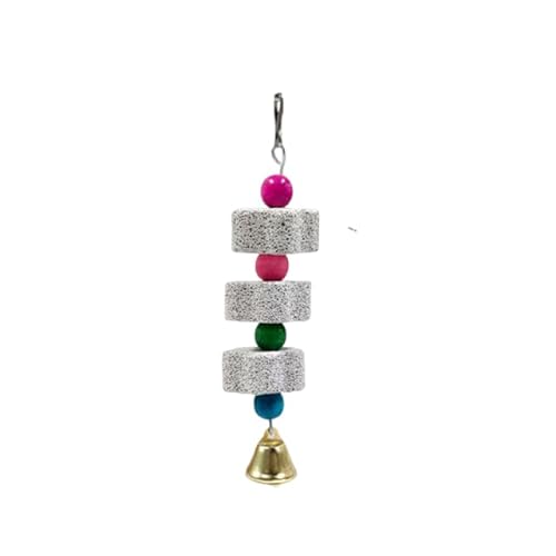 DEJIN Vogelkäfig-Spielzeug, Mineralstein, Kauspielzeug, Blumenform, hängend, mit Glocken, klingendes Spielzeug für Papageien, Vogelzubehör, Molarstein, M DEJIN Vogelkäfig-Spielzeug, Mineralstein, Kauspielzeug, Blumenform, hängend, mit Glocken, klingendes Spielzeug für Papageien, Vogelzubehör, Molarstein, M von DEJIN