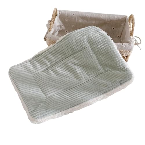 DEJIN Warmes Fleece-Bett für Herbst und Winter, weiche Fusselmatte, Nest, Plüschmatte, Bett für Kleintiere, Igel, Hamster, Kaninchen, Vögel, Grün, Größe S von DEJIN