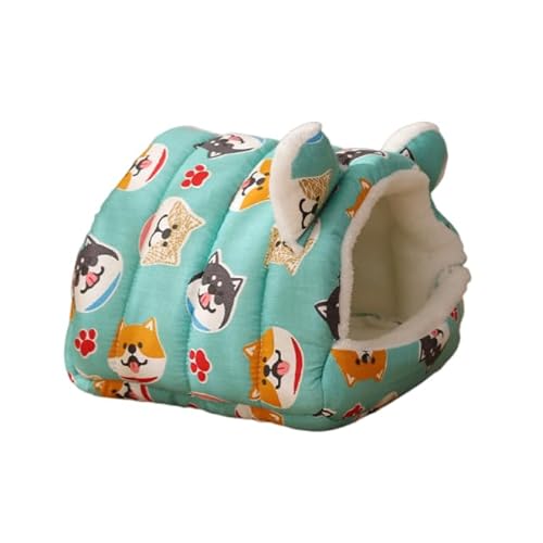 DEJIN Warmes bedrucktes Haustier-Produkt für Kleintiere, Hamsterhaus, Schlafbett, Vogel, Baumwollnest, Ohren, Grün DEJIN Warmes bedrucktes Haustier-Produkt für Kleintiere, Hamsterhaus, Schlafbett, Vogel, Baumwollnest, Ohren, Grün von DEJIN