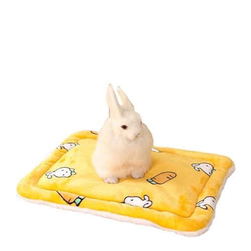 DEJIN Weiche Katzenbett-Matten, kurzes Plüsch-Haustier-Schlafbett für Katzen, Haustier-Pad, Decke, warmes Kissen, Zubehör, Gelb, Größe S, 15 x 20 cm von DEJIN