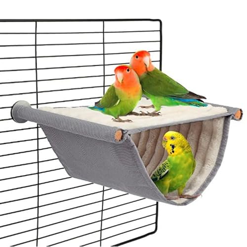 Haustier-Hängematte, warmes Nest, Bett, Papageienhaus, abnehmbar, waschbar, Vogelkäfig für Hamster, Lovebird, weiß, 23 x 18,5 cm Haustier-Hängematte, warmes Nest, Bett, Papageienhaus, abnehmbar, waschbar, Vogelkäfig für Hamster, Lovebird, weiß, 23 x 18,5 cm von DEJIN