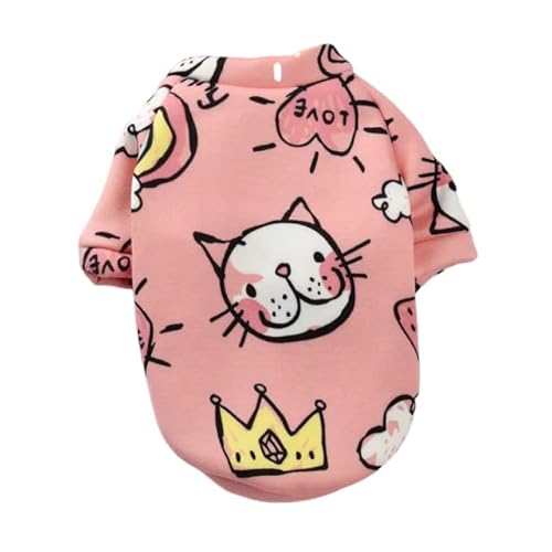 Hunde-Sweatshirt für Welpen, Katzen, Kapuzenpullover, warm, für den Winter, rosa Liebe von DEJIN