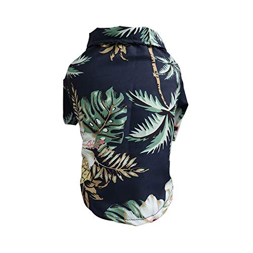 Hunde-T-Shirts im Strand-Stil, dünn, atmungsaktiv, Sommer-Hundekleidung für Haustiere, Katzen, Weste, Sommerkleidung, schwarz von DEJIN