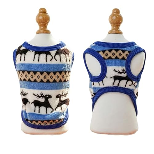 Hundekleidung, Winterweste für kleine Hunde und Katzen, warmer Haustierpullover, weiches Flanell, Welpenpufferjacke, Hundezubehör, horizontal, Blau, Größe M, 1 Stück Hundekleidung, Winterweste für kleine Hunde und Katzen, warmer Haustierpullover, weiches Flanell, Welpenpufferjacke, Hundezubehör, horizontal, Blau, Größe M, 1 Stück von DEJIN