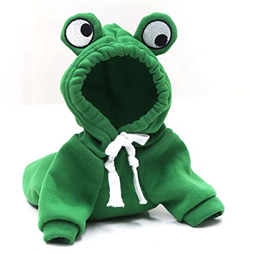 Hundekleidung für kleine Hunde, mit Kapuze, Fleece, für Welpen, Katzen, Grün Hundekleidung für kleine Hunde, mit Kapuze, Fleece, für Welpen, Katzen, Grün von DEJIN