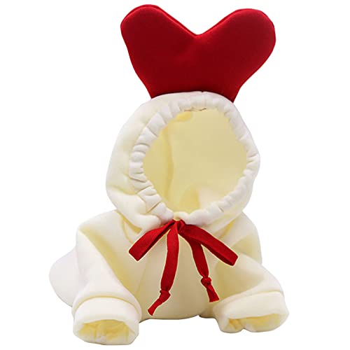 Hundekleidung für kleine Hunde, mit Kapuze, Fleece, für Welpen, Katzen, Weiß Hundekleidung für kleine Hunde, mit Kapuze, Fleece, für Welpen, Katzen, Weiß von DEJIN