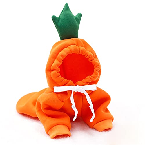 Hundekleidung für kleine Hunde, mit Kapuze, warm, Fleece, für Welpen, Katzen, Orange von DEJIN