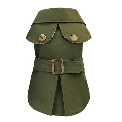 Hundemantel, Trench-Jacke, Herbst-Winter-Hundekleidung für kleine Hunde, Gürtel, Dekoration, Welpen, Katzenkostüm, grün Hundemantel, Trench-Jacke, Herbst-Winter-Hundekleidung für kleine Hunde, Gürtel, Dekoration, Welpen, Katzenkostüm, grün von DEJIN