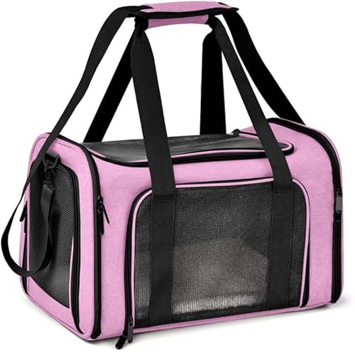 Hundetragetasche, weicher Seitenrucksack, Katze, Haustier-Tragetasche, Reisetasche, Rosa von DEJIN
