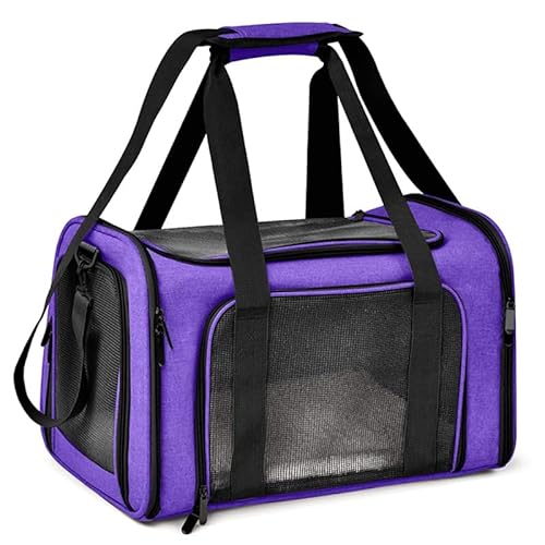 Hundetragetasche, weicher Seitenrucksack, Katze, Haustier-Tragetasche, Reisetasche, Violett von DEJIN