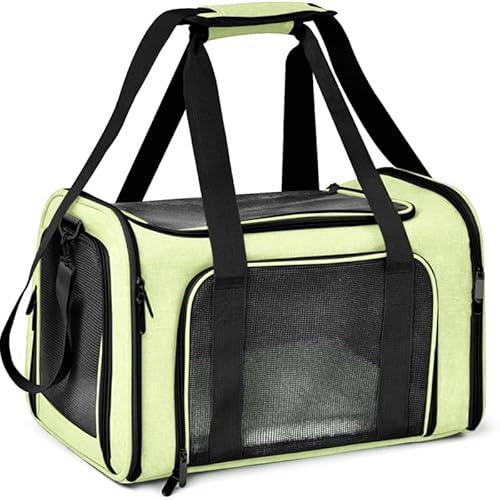 Hundetragetasche, weicher Seitenrucksack, Katzen-Haustier-Tragetasche, Reisetasche, Grün von DEJIN