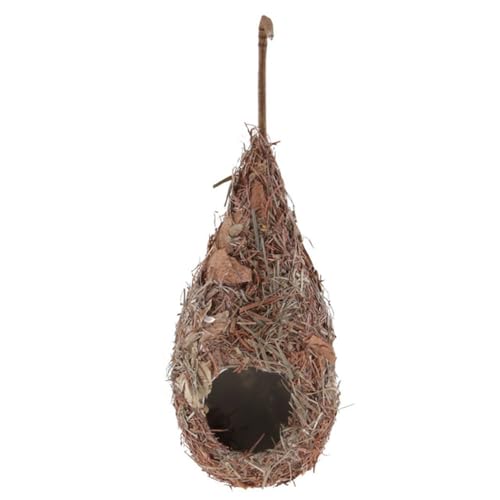 Kolibri-Nest aus natürlichem Gras, handgewebt, für Hof-Dekoration, 2 Stück, 7 x 15 cm von DEJIN