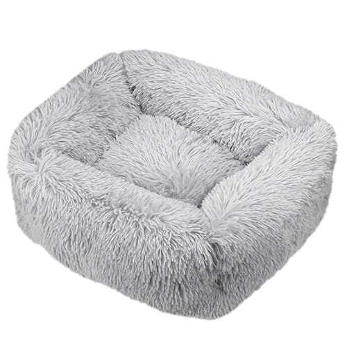 Rechteckiges Plüsch-Hundebett für den Winter, warme Matte, für kleine und mittelgroße Haustiere, Hundehütte, Sofacama, Katzenkissen, Sofa-Zubehör, Hellgrau Rechteckiges Plüsch-Hundebett für den Winter, warme Matte, für kleine und mittelgroße Haustiere, Hundehütte, Sofacama, Katzenkissen, Sofa-Zubehör, Hellgrau von DEJIN