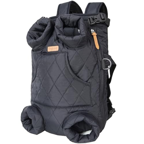 Rucksack für Welpen, Hunde, warm, mit Tasche, Reisezubehör für kleine Hunde, Schwarz, Abstand 19 cm von DEJIN