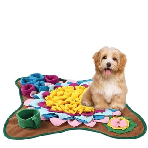 Schnüffelmatte für Hunde, interaktives Futterpuzzle für Langeweile, Komfort und Weichheit, 1 Stück, Farbe, 48 x 48 cm von DEJIN