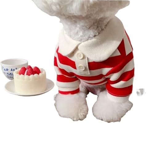 Sommerhemd für Hunde, Welpen, Kleidung, gestreift, Sweatshirt, Kühlweste für kleine und mittelgroße Hunde, rot von DEJIN