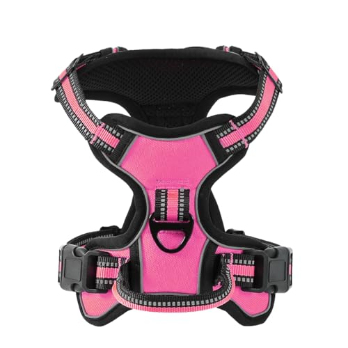 Verstellbares Hundegeschirr, reflektierend, atmungsaktiv, Brustgurt für kleine, mittelgroße und große Hunde, für Spaziergänge im Freien, Rosa, Größe S Verstellbares Hundegeschirr, reflektierend, atmungsaktiv, Brustgurt für kleine, mittelgroße und große Hunde, für Spaziergänge im Freien, Rosa, Größe S von DEJIN