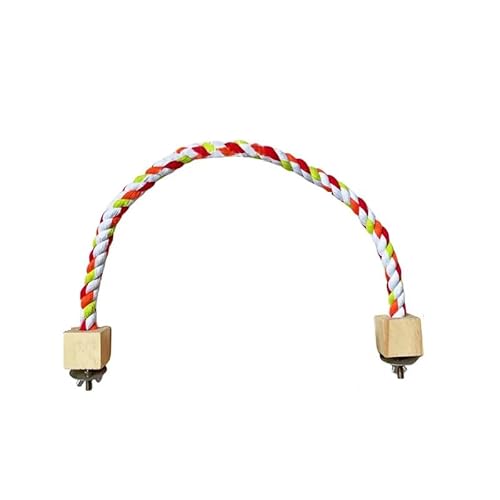 Vogelbeißspielzeug, Papageienfarbe, Baumwollseil, Spielzeug, elastisch, für Papageien, Klettern, stabile Vogelschaukel, Geschirr, Käfig, Haustierspielzeug, Schaukelständer, helle Farbe, 50 cm Vogelbeißspielzeug, Papageienfarbe, Baumwollseil, Spielzeug, elastisch, für Papageien, Klettern, stabile Vogelschaukel, Geschirr, Käfig, Haustierspielzeug, Schaukelständer, helle Farbe, 50 cm von DEJIN