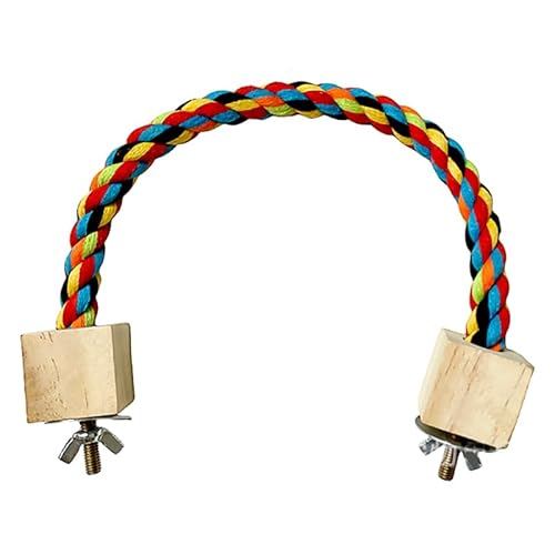 Vogelbeißspielzeug, Papageienfarbe, Baumwollseil, Spielzeug, elastisch, für Papageien, Klettern, stabile Vogelschaukel, Geschirr, Käfig, Haustierspielzeug, Schaukelständer, tiefe Farbe, 60 cm Vogelbeißspielzeug, Papageienfarbe, Baumwollseil, Spielzeug, elastisch, für Papageien, Klettern, stabile Vogelschaukel, Geschirr, Käfig, Haustierspielzeug, Schaukelständer, tiefe Farbe, 60 cm von DEJIN