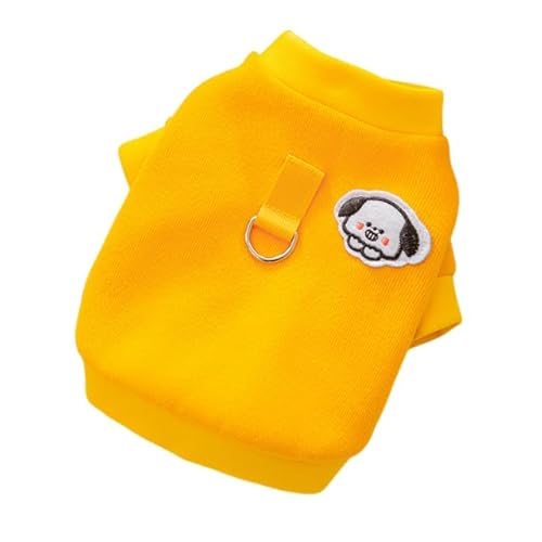 Warme Winterkleidung mit Kapuze für Hunde, Poloshirt, Katzenmantel, Kostümkleid, Dunkelgelb von DEJIN