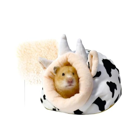 Warmes Bett für Hamsterkäfig, Haustier-Hängematte, Schwein, Eichhörnchen, Winterhaus, Samt, Schlafen, kleine Haustierartikel, weiß, Größe S von DEJIN