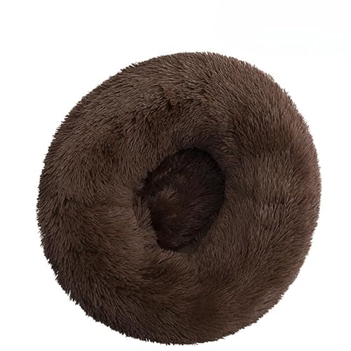 Weiches und bequemes Haustiernest für Hunde und Katzen, lang, Plüsch, rund, Winterbedarf, Braun Weiches und bequemes Haustiernest für Hunde und Katzen, lang, Plüsch, rund, Winterbedarf, Braun von DEJIN